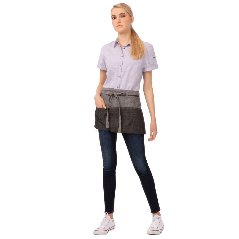 Short Gray Urban Manhattan Server Apron 304 x 584 mm - Chef Works - Fourniresto Short Gray Urban Manhattan Server Apron 304 x 584 mm - Chef Works - Fourniresto