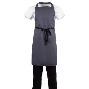 Espressoapron Hall Anthracite Polüesterpuuvill 711 x 965 mm - Whites Chefs Clothing - Fourniresto