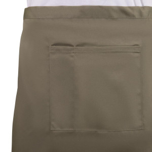 Serveerija lühike helepruun polüester-puuvillast esiliist 373 x 750 mm - Whites Chefs Clothing - Fourniresto