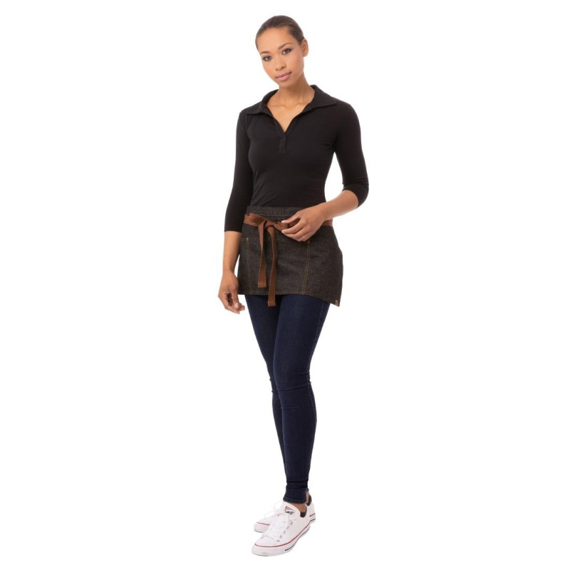 Black Memphis Cotton Lemonade Apron 585 x 305 mm - Chef Works - Fourniresto Black Memphis Cotton Lemonade Apron 585 x 305 mm - Chef Works - Fourniresto