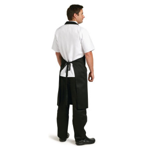 Must põlle mustast polükatoni kangast suurusega 900 x 1040 mm - Whites Chefs Clothing - Fourniresto