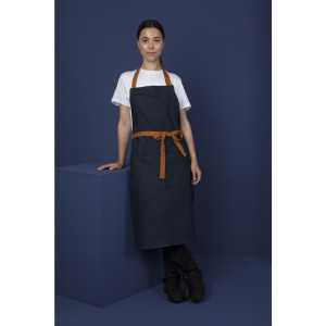 Serveerija teksariietest sinine esiliist puuvillase vööga 1000 x 700 mm - Whites Chefs Clothing - Fourniresto
