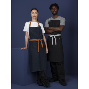Serveerija teksariietest sinine esiliist puuvillase vööga 1000 x 700 mm - Whites Chefs Clothing - Fourniresto
