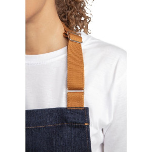 Serveerija teksariietest sinine esiliist puuvillase vööga 1000 x 700 mm - Whites Chefs Clothing - Fourniresto