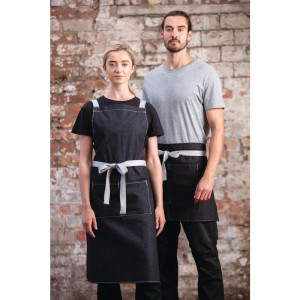Serveerija lühike must teksariie Southside 400 x 760 mm - Whites Chefs Clothing - Fourniresto