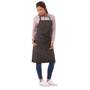 Põlle Bavette Taupe Urban Dorset puuvillast 762 x 863 mm - Chef Works - Fourniresto