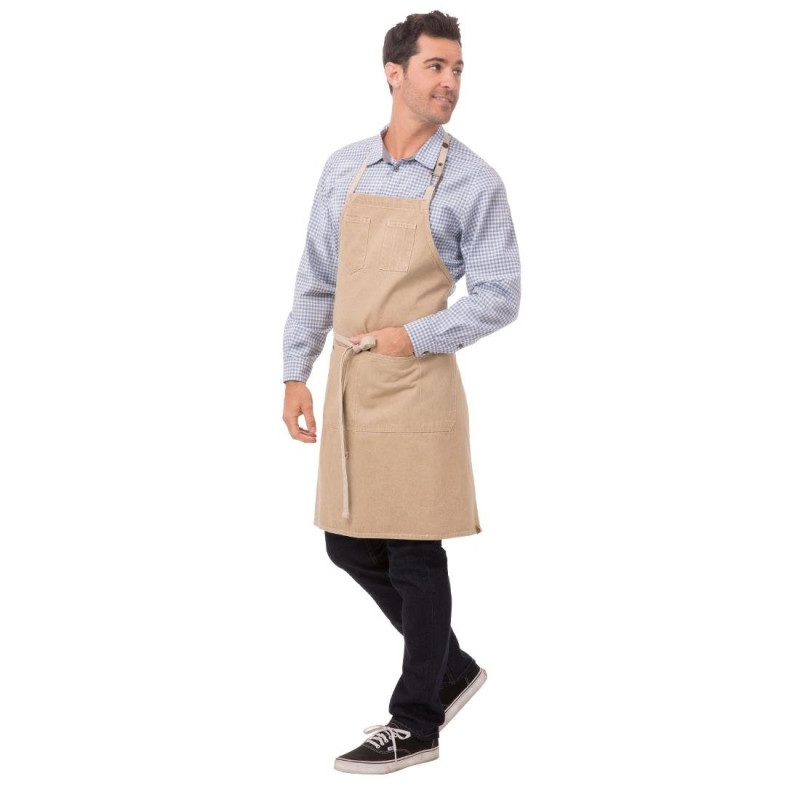 Beige Urban Dorset puuvillane põlleesiliist 762 x 863 mm - Chef Works - Fourniresto Beige Urban Dorset puuvillane põlleesiliist 762 x 863 mm - Chef Works - Fourniresto