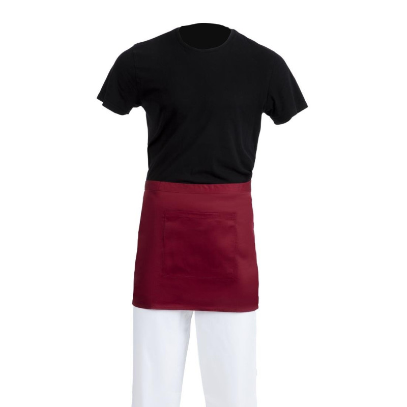 Serveerija lühike polüester-puuvillane esiliist Bordeaux 373 x 750 mm - Whites Chefs Clothing - Fourniresto Serveerija lühike polüester-puuvillane esiliist Bordeaux 373 x 750 mm - Whites Chefs Clothing - Fourniresto