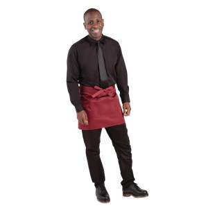 Serveerija lühike polüester-puuvillane esiliist Bordeaux 373 x 750 mm - Whites Chefs Clothing - Fourniresto