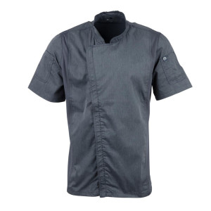 Kokandusvest lühikeste varrukatega lukuga segamaterjalist sinine tint - suurus XS - Chef Works - Fourniresto