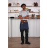 Serveerija teksariietest sinine esiliist koos ooker vööga puuvillast 700 x 430 mm - Whites Chefs Clothing - Fourniresto