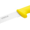 Kollane sakilise teraga lõikenoa pikkus 25,5 cm - Hygiplas - Fourniresto