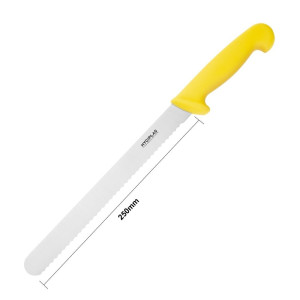 Kollane sakilise teraga lõikenoa pikkus 25,5 cm - Hygiplas - Fourniresto
