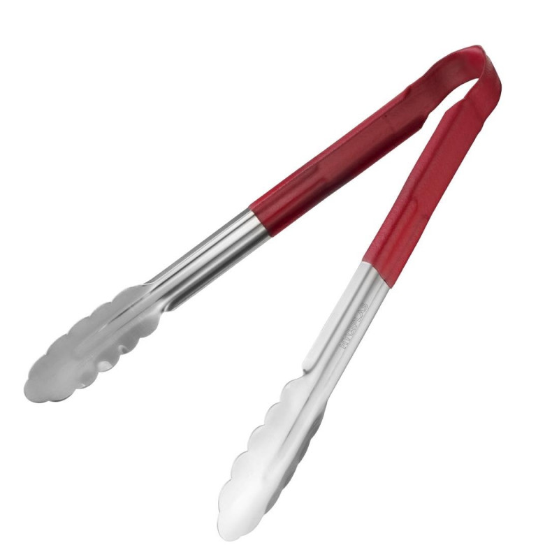 Pince De Service Rouge En Inox 300 Mm - Vogue - Fourniresto Pince De Service Rouge En Inox 300 Mm - Vogue - Fourniresto
