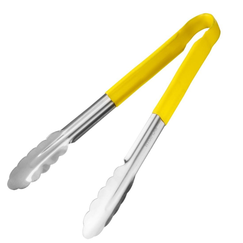 Pince De Service Jaune En Inox 300 Mm - Vogue - Fourniresto Pince De Service Jaune En Inox 300 Mm - Vogue - Fourniresto