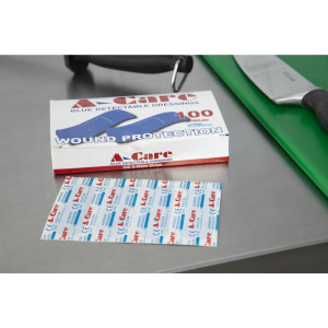 Sinised standardse suurusega plaastripakid - 70 x 25 mm - 100 tk komplektis - FourniResto - Fourniresto