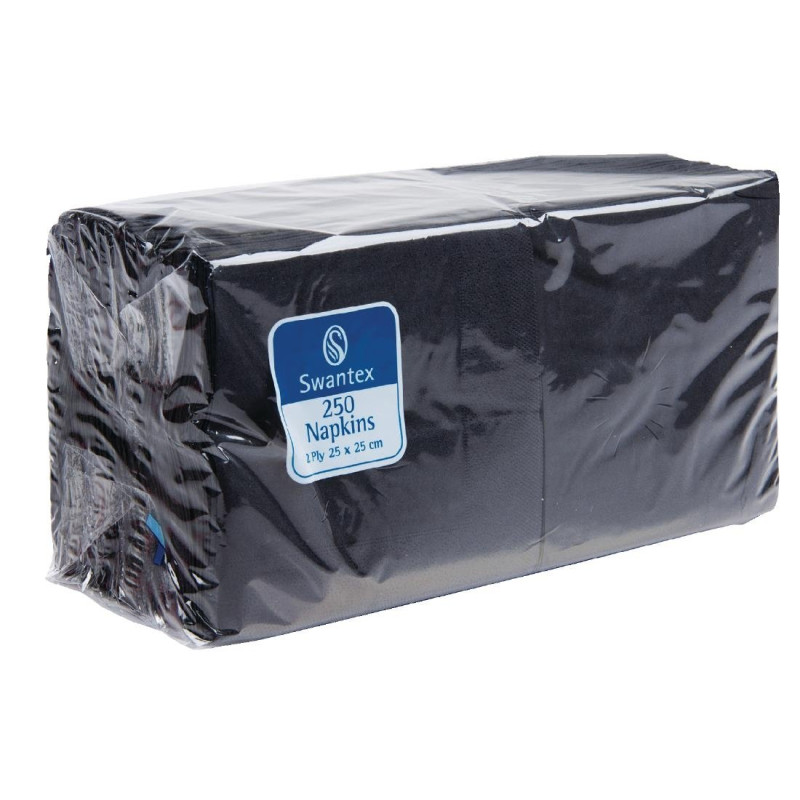 Black Cocktail Napkins 2 Ply 250 X 250 Mm - Pack of 2000 - FourniResto - Fourniresto Black Cocktail Napkins 2 Ply 250 X 250 Mm - Pack of 2000 - FourniResto - Fourniresto