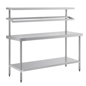 Suur roostevabast terasest ettevalmistuslaud koos GN 1800 x 600 mm mahutite toega - Vogue - Fourniresto