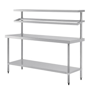 Suur roostevabast terasest ettevalmistuslaud koos GN 1800 x 600 mm mahutite toega - Vogue - Fourniresto