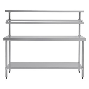 Suur roostevabast terasest ettevalmistuslaud koos GN 1800 x 600 mm mahutite toega - Vogue - Fourniresto