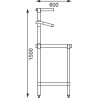 Suur roostevabast terasest ettevalmistuslaud koos GN 1800 x 600 mm mahutite toega - Vogue - Fourniresto