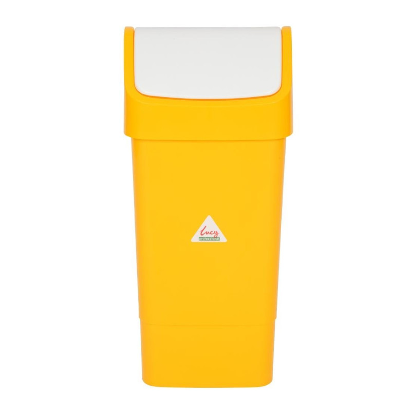 Yellow Polypropylene Swing Lid Bin 50 L - Scot Young - Fourniresto Yellow Polypropylene Swing Lid Bin 50 L - Scot Young - Fourniresto