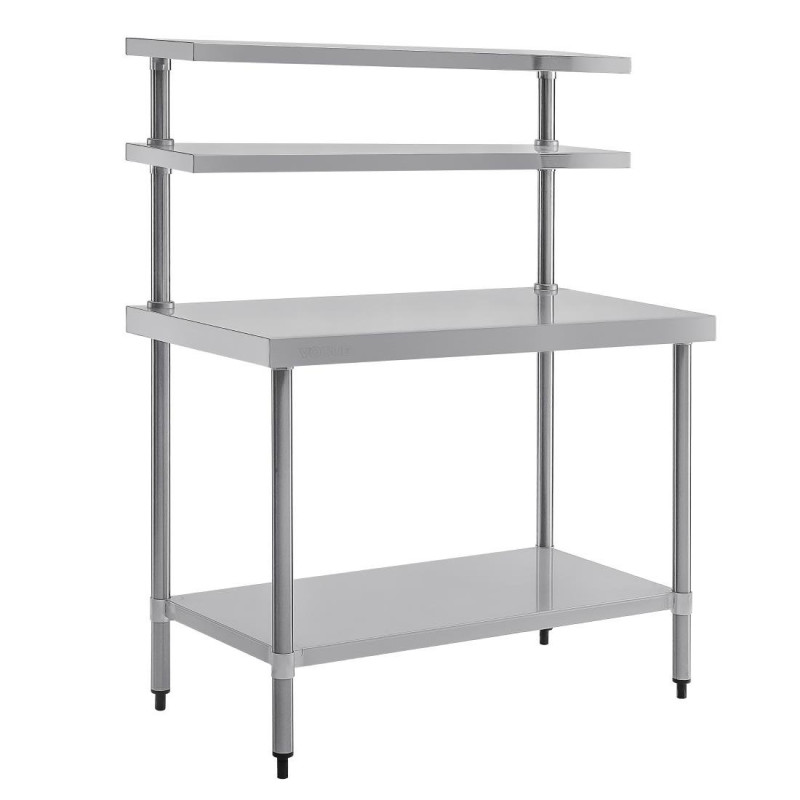 Roostevabast terasest laud kahe ülemise riiuliga 1200 x 600 mm - Vogue - Fourniresto Roostevabast terasest laud kahe ülemise riiuliga 1200 x 600 mm - Vogue - Fourniresto