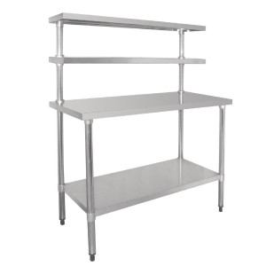 Roostevabast terasest laud kahe ülemise riiuliga 1800 x 600 mm - Vogue - Fourniresto