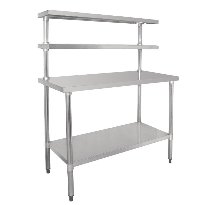 Roostevabast terasest laud kahe ülemise riiuliga 1800 x 600 mm - Vogue - Fourniresto Roostevabast terasest laud kahe ülemise riiuliga 1800 x 600 mm - Vogue - Fourniresto