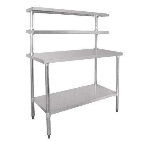 Roostevabast terasest laud kahe ülemise riiuliga 1800 x 600 mm - Vogue - Fourniresto