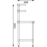 Roostevabast terasest laud kahe ülemise riiuliga 1800 x 600 mm - Vogue - Fourniresto