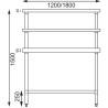 Roostevabast terasest laud kahe ülemise riiuliga 1800 x 600 mm - Vogue - Fourniresto