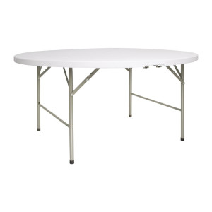 Ümar kokkupandav laud keskel valge Ø 1530 mm - Bolero - Fourniresto