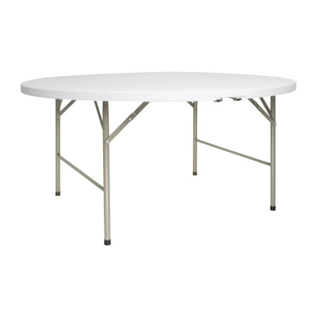 Ümar kokkupandav laud keskel valge Ø 1530 mm - Bolero - Fourniresto