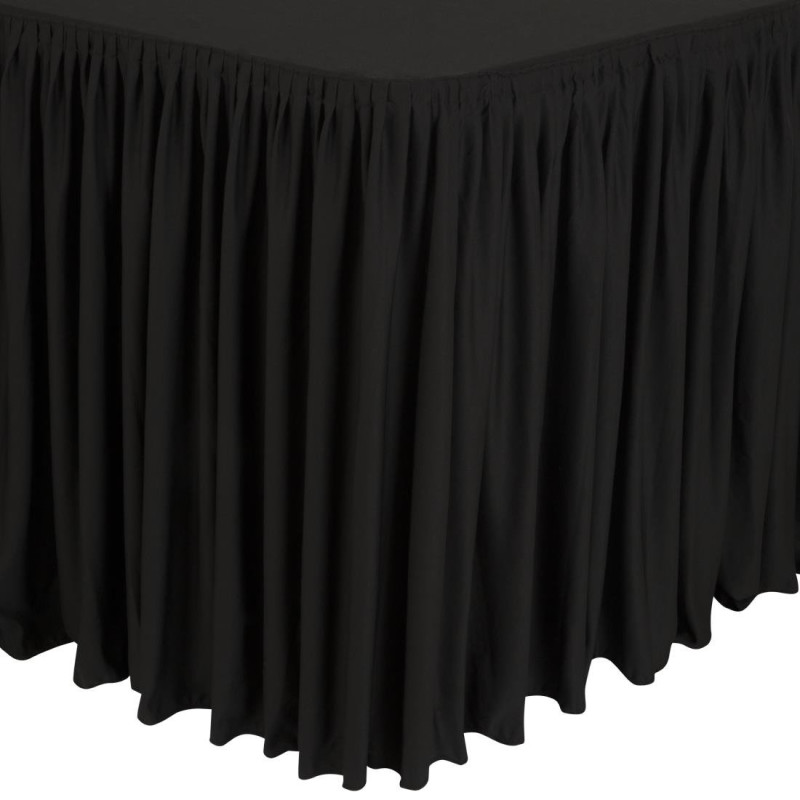 Nappe Et Juponnage Rectangulaires Noirs Froncés 750 X 1820 Mm - FourniResto - Fourniresto Nappe Et Juponnage Rectangulaires Noirs Froncés 750 X 1820 Mm - FourniResto - Fourniresto