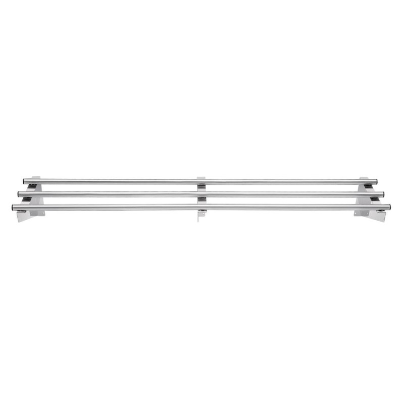 Wall-mounted Tubular Stainless Steel Shelf 1500 mm - Vogue - Fourniresto Wall-mounted Tubular Stainless Steel Shelf 1500 mm - Vogue - Fourniresto
