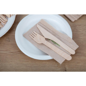 Biolagunev puidust kahvel 155 mm - 100 tk komplektis - Fiesta Green - Fourniresto