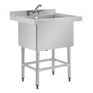 Sügav valamu koos seljatoega 100 L 770 x 600 mm - Vogue - Fourniresto
