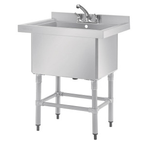 Sügav valamu koos seljatoega 100 L 770 x 600 mm - Vogue - Fourniresto