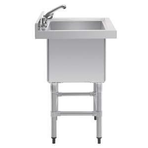 Sügav valamu koos seljatoega 100 L 770 x 600 mm - Vogue - Fourniresto