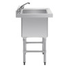 Sügav valamu koos seljatoega 100 L 770 x 600 mm - Vogue - Fourniresto