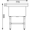 Sügav valamu koos seljatoega 100 L 770 x 600 mm - Vogue - Fourniresto