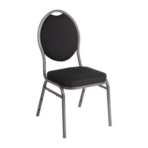 Must Banketttool musta ovaalse seljatoega - 4 tk komplektis - Bolero - Fourniresto