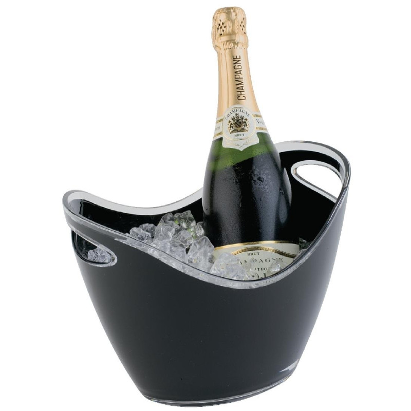 Seau À Vin Ou Champagne Noir Avec Poignées 2 Bouteilles - APS - Fourniresto Seau À Vin Ou Champagne Noir Avec Poignées 2 Bouteilles - APS - Fourniresto