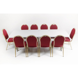 Kokkupandav laud keskel valge 2430 mm - Bolero - Fourniresto
