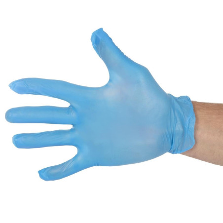 Vinüültoitlustuskinnaste, pulbrita, siniste, suurus M, 100 tk komplekt - Vogue - Fourniresto