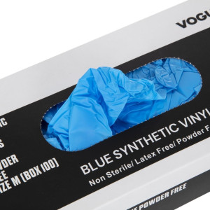 Vinüültoitlustuskinnaste, pulbrita, siniste, suurus M, 100 tk komplekt - Vogue - Fourniresto