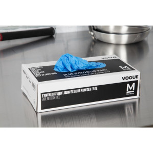 Vinüültoitlustuskinnaste, pulbrita, siniste, suurus M, 100 tk komplekt - Vogue - Fourniresto