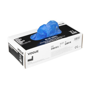 Vinüültoitlustuskinnaste, XL suurus, pulbrita, sinised - 100 tk komplektis - Vogue - Fourniresto