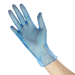 Vinüültoitlustuskinnaste, XL suurus, pulbrita, sinised - 100 tk komplektis - Vogue - Fourniresto